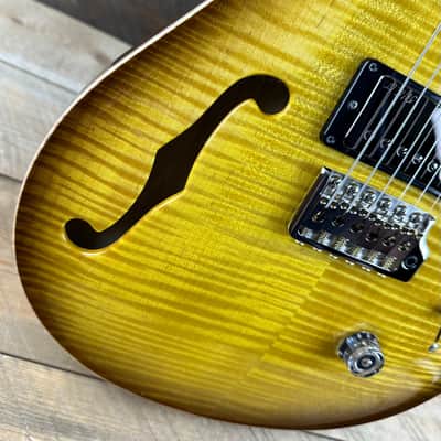 PRS Wood Library Custom 24 Semi-Hollow Flame Maple 10 Top Korina Body/Neck Ebony FB - Livingston Lemondrop 391121 image 4
