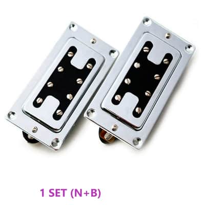 4String Chrome Bass Guitar Pickups Humbucker Set (N+B) Double Coil Pickup image 1