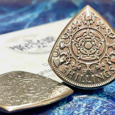**Special Offer 20% Discount** Two (2) Queen Elizabeth Two Shillings Coin Guitar Picks. image 2