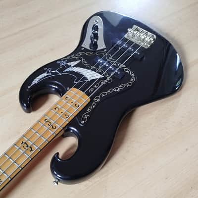 Ibanez 2409B Professional Black Eagle Double Cutaway 4-String Bass with Maple Fretboard 1976- Black image 8