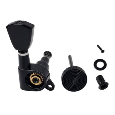 3L3R Guitar Locking Tuning Pegs 16:1 Ratio Sealed Guitar String Tuning Keys Machines 45 Degree Fixing Tag for Les Paul LP SG Electric Acoustic Guitar 6Pcs JT/ZSJXQ-03 Black Tulip Button image 5