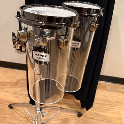 ~RARE!~ Mapex MyDentity Acrylic 12" & 16" Octoban Set Pair w/ Stand (Rm4) image 2