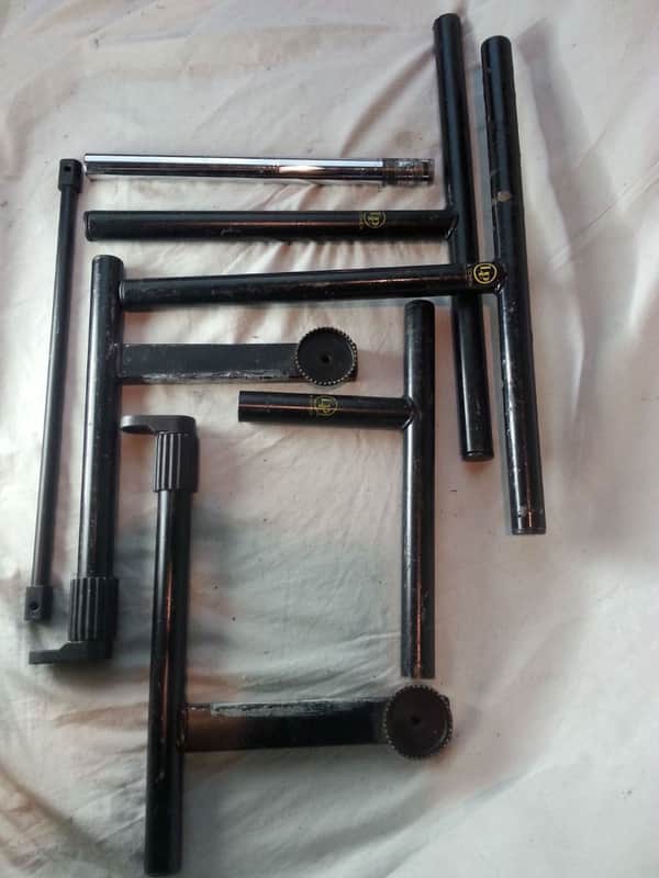 *LP M Cohen Drum Stand Parts Lot Swivel Adjustment Tubes Holders Black +Rubber* image 1