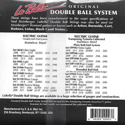 La Bella STP1150 Calibrated Double Ball Guitar Strings (TransTrem v2) – Blues Light 11-50 image 2