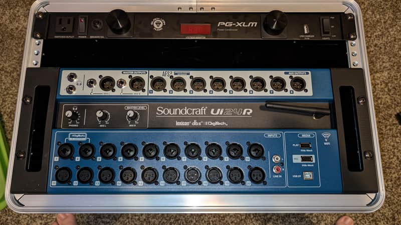Soundcraft Ui24R Digital Mixer With Rack Case and Black Lion Power Conditioner image 1
