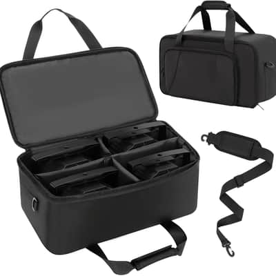 Stage Lighting Bag for 4 PAR Lights, DJ Light Storage Case with Removable Dividers, Padded Gig Bag for Stage Lighting Equipment, Spotlights & DJ Lighting Accessories, Black (Bag Only) image 1