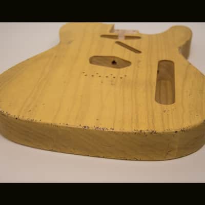 Guitar Mill T-Style Body / Swamp Ash / 3 lbs. 15 oz. / Nitrocellulose 'Nocaster Blonde' / Med. Relic (#GIN-4011) image 4