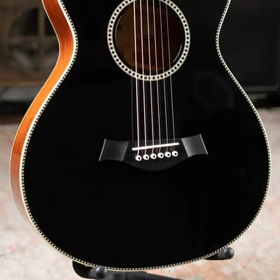 Taylor Custom Shop 2024 Grand Concert 12-Fret Acoustic/Electric - Black Top Mahogany/Mahogany with Hardshell Case image 4