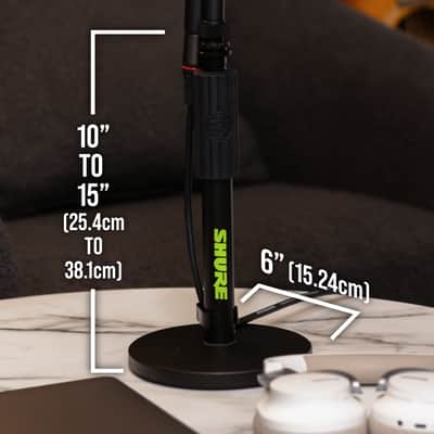 B-Stock Shure by Gator Round Base Desktop Mic Stand with Standard Height-Adjustable Twist Clutch and 6" Base; (SH-DESKTOP1) image 6