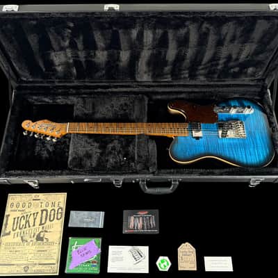 2026 Lucky Dog Evangelist Tele Master Grade Flame Top ~ Transparent Caribbean Blue image 14