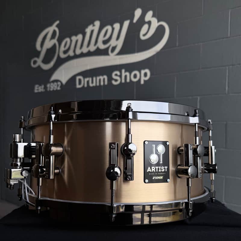 ~WOW!~ SONOR Artist Series 6x14 Cast Bronze 3mm Snare Drum with Ruthenium Black Nickel Hardware