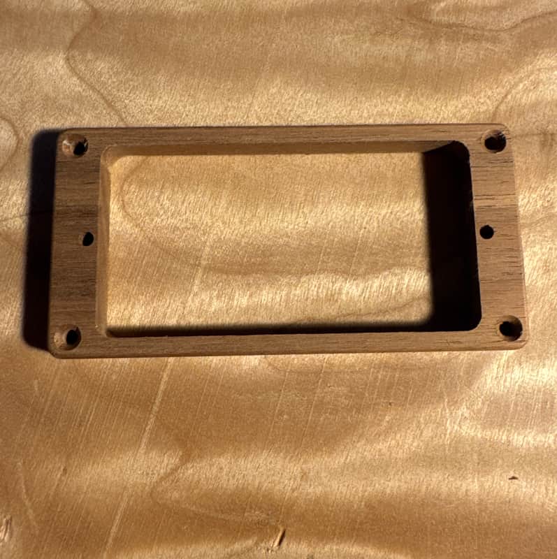 Guilford Black Walnut Humbucker Pickup Ring for Seymour Duncan Trembucker Spaced Bridge w/ Floyd Rose image 1
