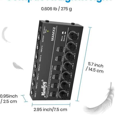 Ultra Low-Noise 6 Channel Line Mixer for Sub-Mixing, DC 5V 4-Stereo Mini Audio Mixer image 6