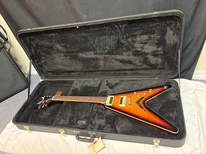 DEAN V 79 Trans Brazilia electric GUITAR w/ Hard Case Flame Maple NEW image 1