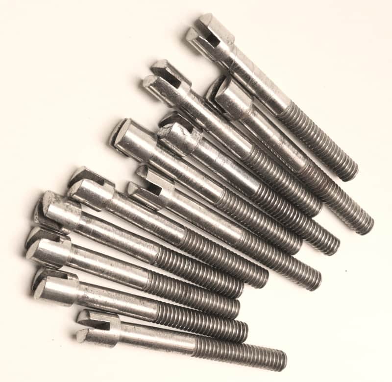 Set of 10 Nickel Plated Slotted Head Tension (Tuning) Rods, Rare, w/Washers  / Circa 1920s - 1930s image 1