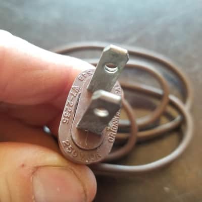 NEC one (1) 117V Power Cord Electric Cable cut Japan Vintage non-polarized brown 1940s-1960s image 3