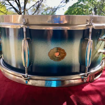 Slingerland 1940s Radio King Blue & Silver Duco Painted Lacquer image 1