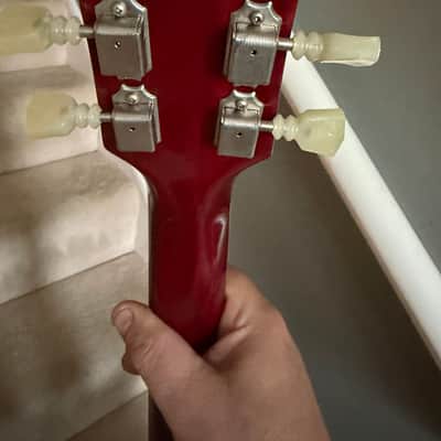 Left handed lefty Gibson Memphis '63 ES-335 Block 2015 - Sixties Cherry VOS image 13