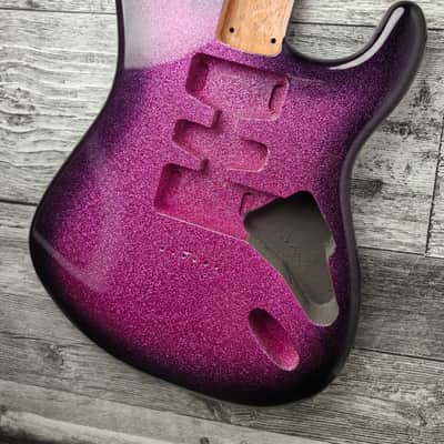 Unicorn Horn Pink 2PC Mahogany ST S-Style Body High Gloss, Hard Tail, Custom Shop Vintage Part Gadget, DIY Building Kit, S-Type Guitar image 3