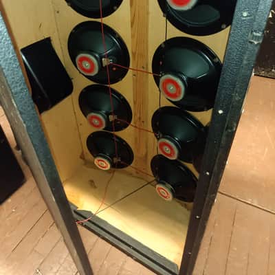2 Marshall 2097 P.A. 8x8 Red Rola Celestion early 70's Speaker Cabinet Pair - Black Tolex rare image 2
