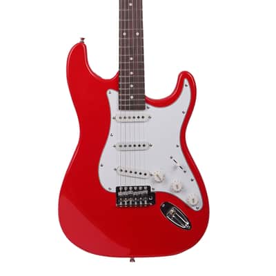Cxxss Rosewood Fingerboard Electric Guitar with Shoulder Strap / Guitar Bag / Picks / Cord / Hex Wrench Red image 4