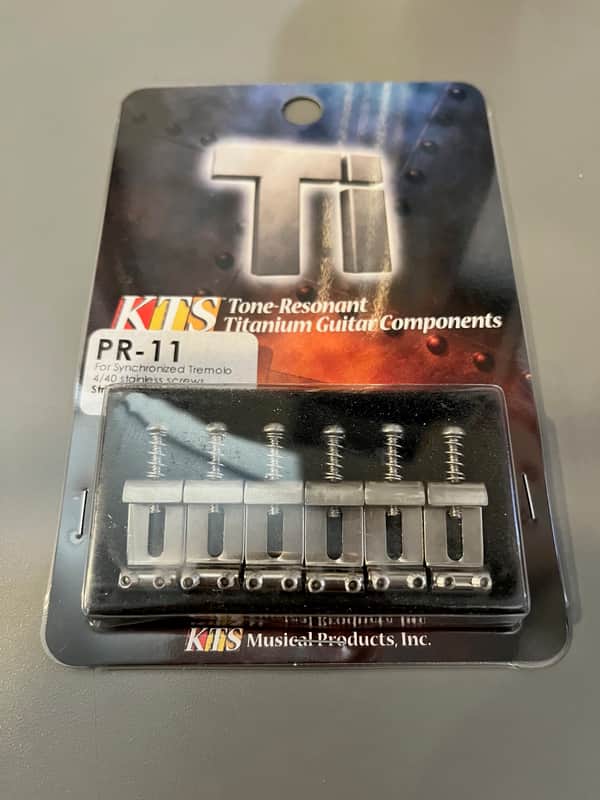 KTS PR-11 Vintage Style Saddles for USA, Mexican Strat - TITANIUM image 1