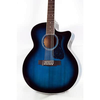 Guild F-2512CE Deluxe 12-String Cutaway Jumbo Acoustic-Electric Guitar Regular Dark Blue Burst image 3