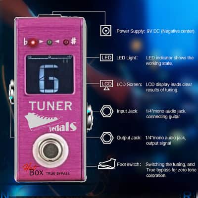 Hot Box Pedals Pink Tuner Attitude Series Mini Chromatic Guitar Bass ViolinTuner image 3