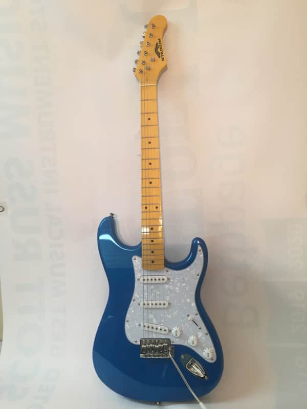 Stadium Stratocaster Electric Guitar-NEW-Azure Blue-Quality Hardware-Shop Setup! Bild 1