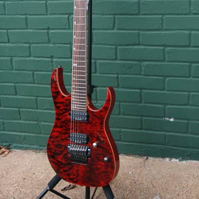 Ibanez Premium RG9 ( RG927 QM )7 String Transparent Red-Quilt Maple Top Ibanez Gig Bag RG7 image 4