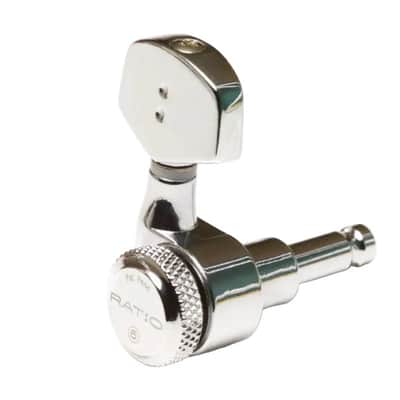 Graph Tech Ratio Acoustic Locking 3x3 Tuners Contemporary Buttons, Chrome PRL-8411-C0