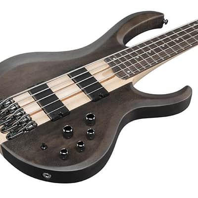 Ibanez BTB605 Transparent Gray Flat 5-String Electric Bass Guitar + Hard Case Brand New image 3