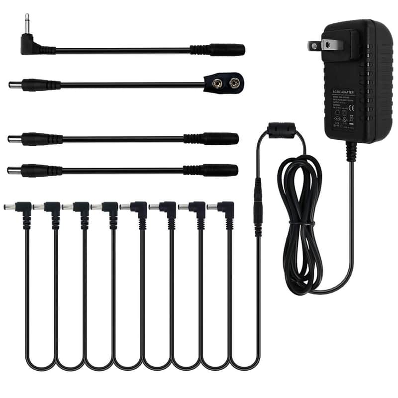 9V 2A Guitar Effects Pedal Power Supply Adapter + 8-Way Daisy Chain Cable image 1