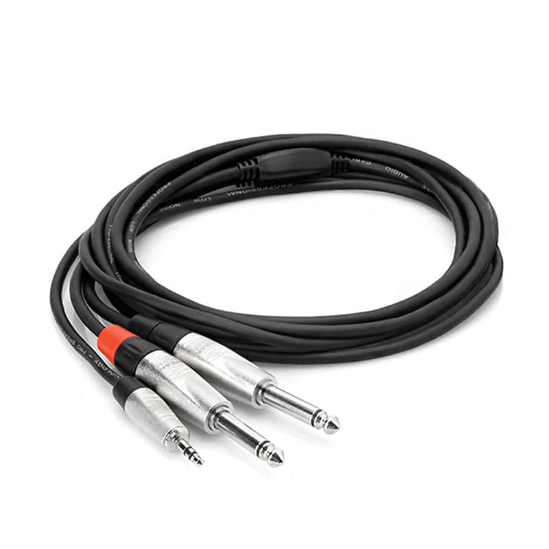 Hosa HMP-003Y 1/8" TRS to Dual 1/4" TS Stereo Breakout Y-Cable - 3' image 1