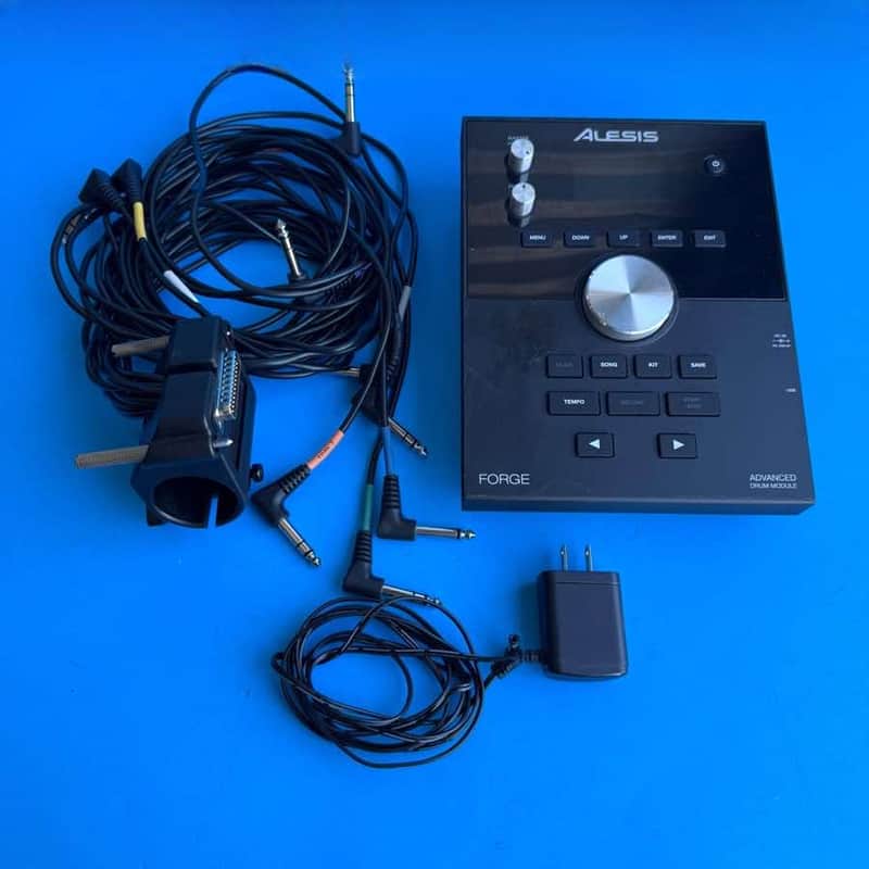 ALESIS FORGE Electronic Drum Part: Sound Module w/Cables Clamp AC Adapter image 1