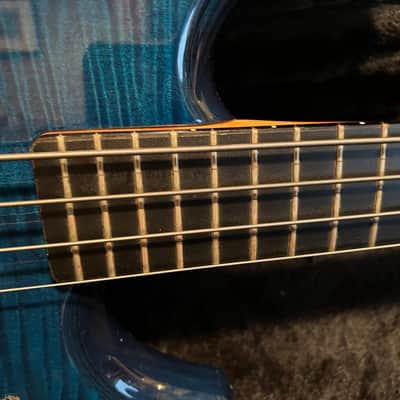 Barrington ntb 332 bass guitar. with midi installed 1990 blue flame image 6