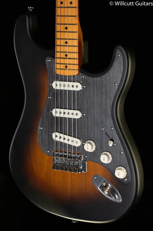 Squier 40th Anniversary Stratocaster Vintage Edition Black Anodized Pickguard Satin Wide 2-Color Sunburst (592) image 1