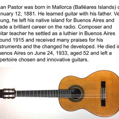 Antique 1920 Juan Pastor Classical Guitarra Natural-Brazilian Rosewood-Restored-Amazing Tone-w/ OHSC image 24