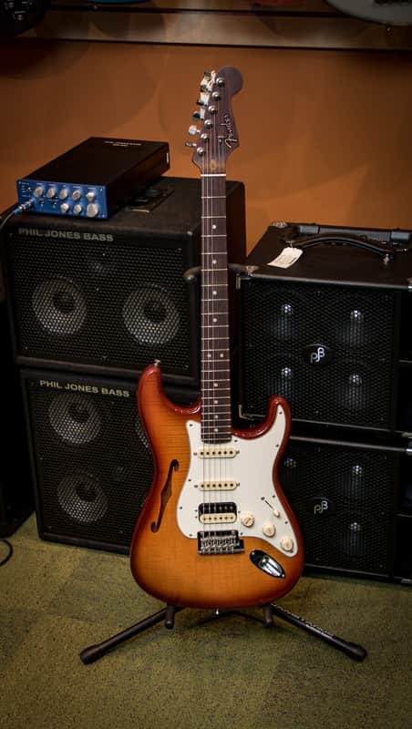 Fender Rarities Stratocaster Semi-hollow Body Electric Guitar, Solid Rosewood Neck, Flametop image 1