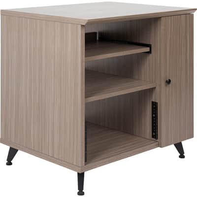 Gator Elite Furniture Series Rolling Rack Sidecar Cabinet in Driftwood Grey Finish with Configurable Rack Space & Shelving GELITESIDECAR-GRY image 2