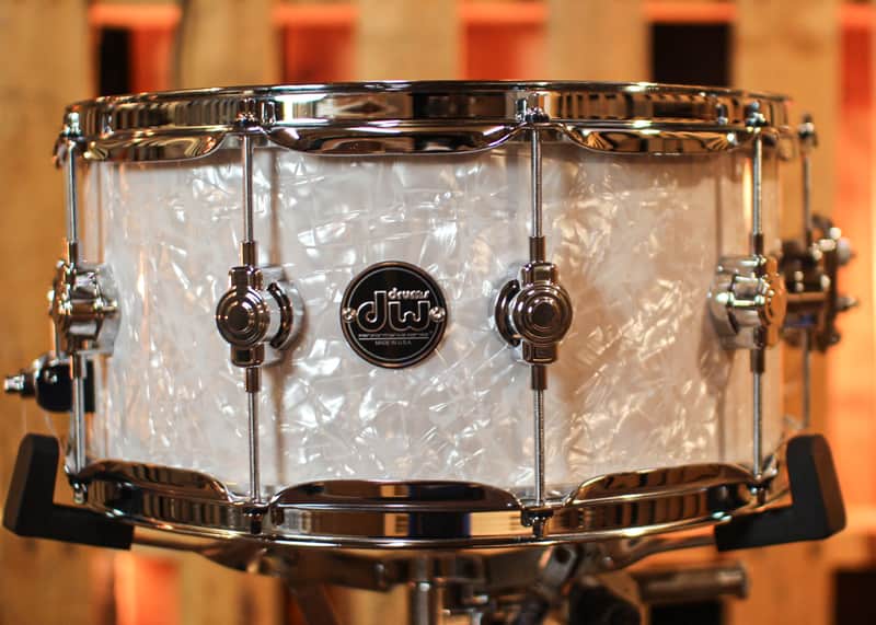 DW Performance White Marine Pearl Snare Drum - 6.5x14 image 1