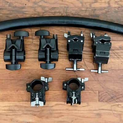 Roland Gibraltar Yamaha Drum Rack + All Metal Clamps-Heavy Steel Tubes 1990s - Black image 5
