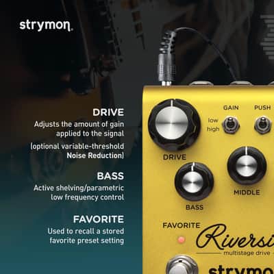 Strymon Riverside Multistage Drive Guitar Effects Distortion Pedal for Electric and Acoustic Guitar, Synths and Keyboards image 4