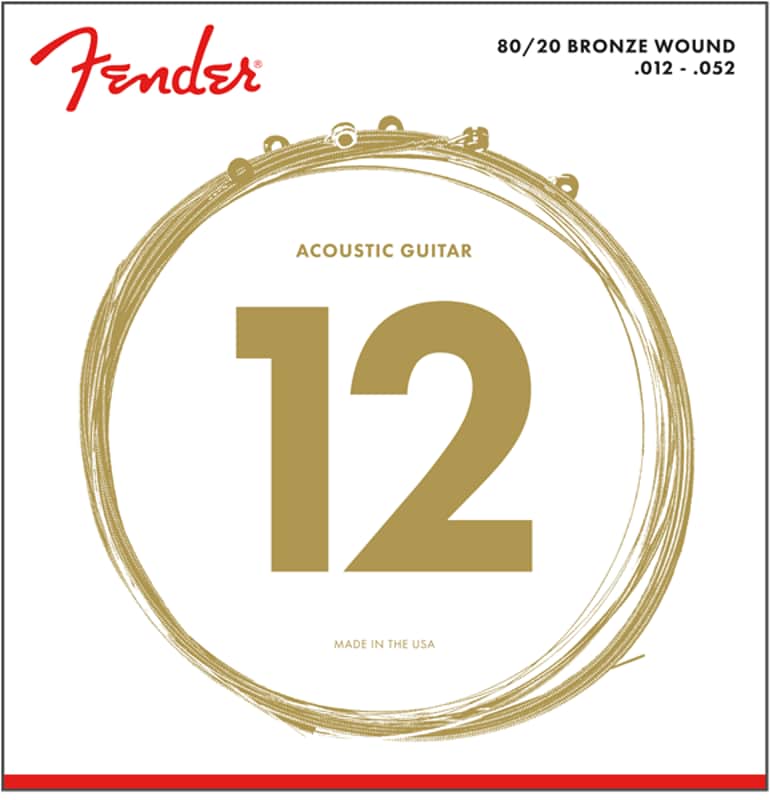 Fender 70L 80/20 Bronze Acoustic Guitar Strings Light Gauge 12-52 image 1