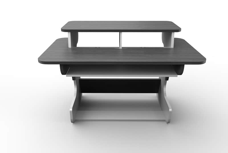 New Zaor Miza 61(Titanium Wenge)Studio Workstation with Rolling Tray for 61-key Keyboard & Rack Bays image 1