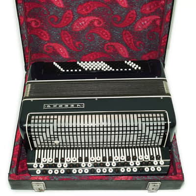 Converter Bayan Rubin 7 Free Bass and Stradella, 120 Bass Button Accordion, Vintage Russian Bayan Accordian with Straps and Case, 2717 image 13