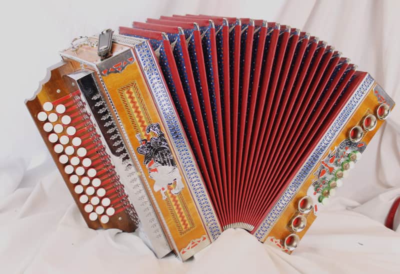8313 - Alpine Matt Rote 3 Row Steirische Diatonic Button Accordion BbEbAb MMM 34 11 image 1