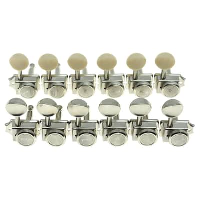 6 Inline Vintage Style Locking Tuners Guitar Tuning Keys Pegs Lock Guitar Machine Heads Fits Strat Tele Guitars Nickel image 6