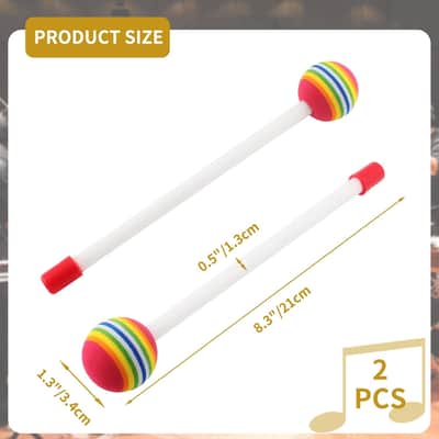 2 Pcs Drum Mallet 8.3 Inches Length, Wool Felt Drum Stick, Anti-Slip Bass Percussion Sticks, Instrument Band Accessory Part For Drums Snare Drums image 3