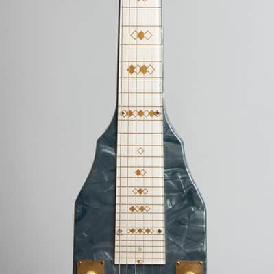 Bronson Singing Electric Lap Steel Electric Guitar, made by Valco (1952), ser. #X-14994, original brown hard shell case. image 8
